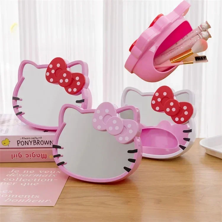 Kawaii Sanrio настольное зеркало для хранения кисточка макияжа мультяшное милое