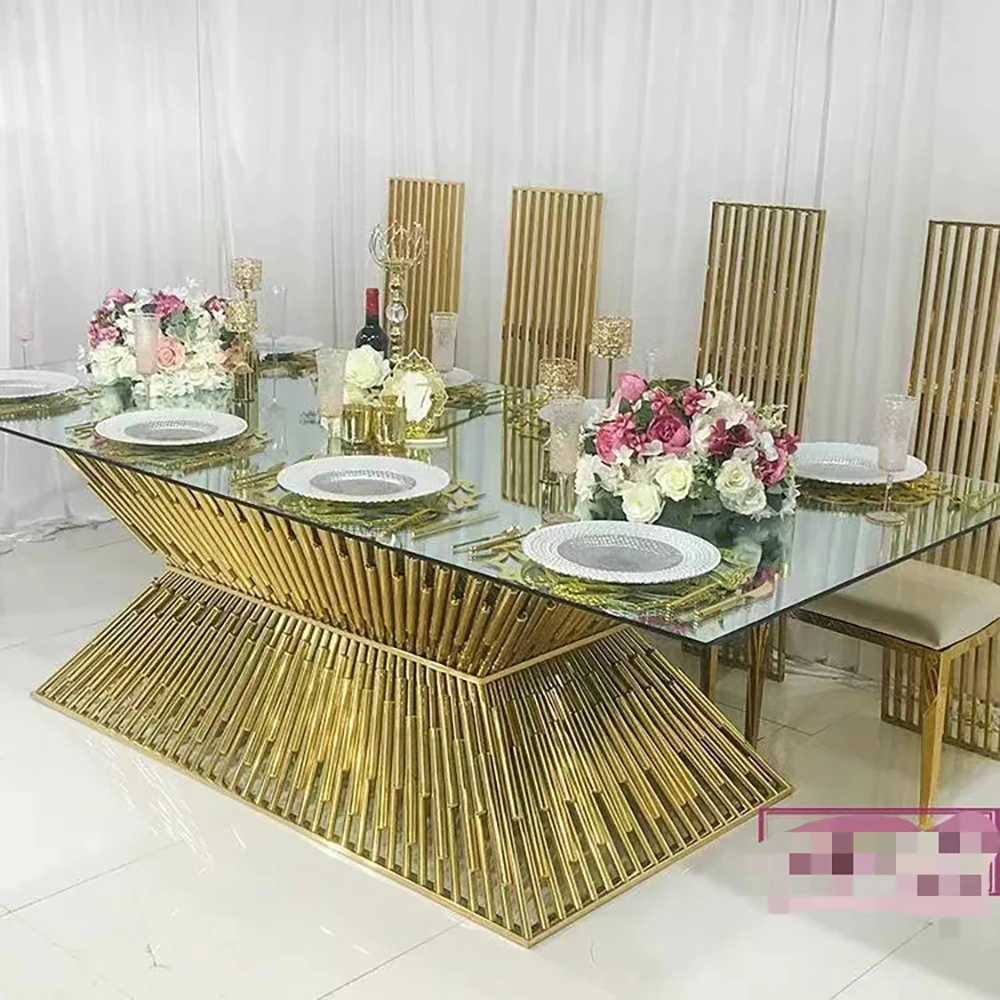 S,dining Tables With Chairs Modern Glass Top,glass And Gold Dining Table