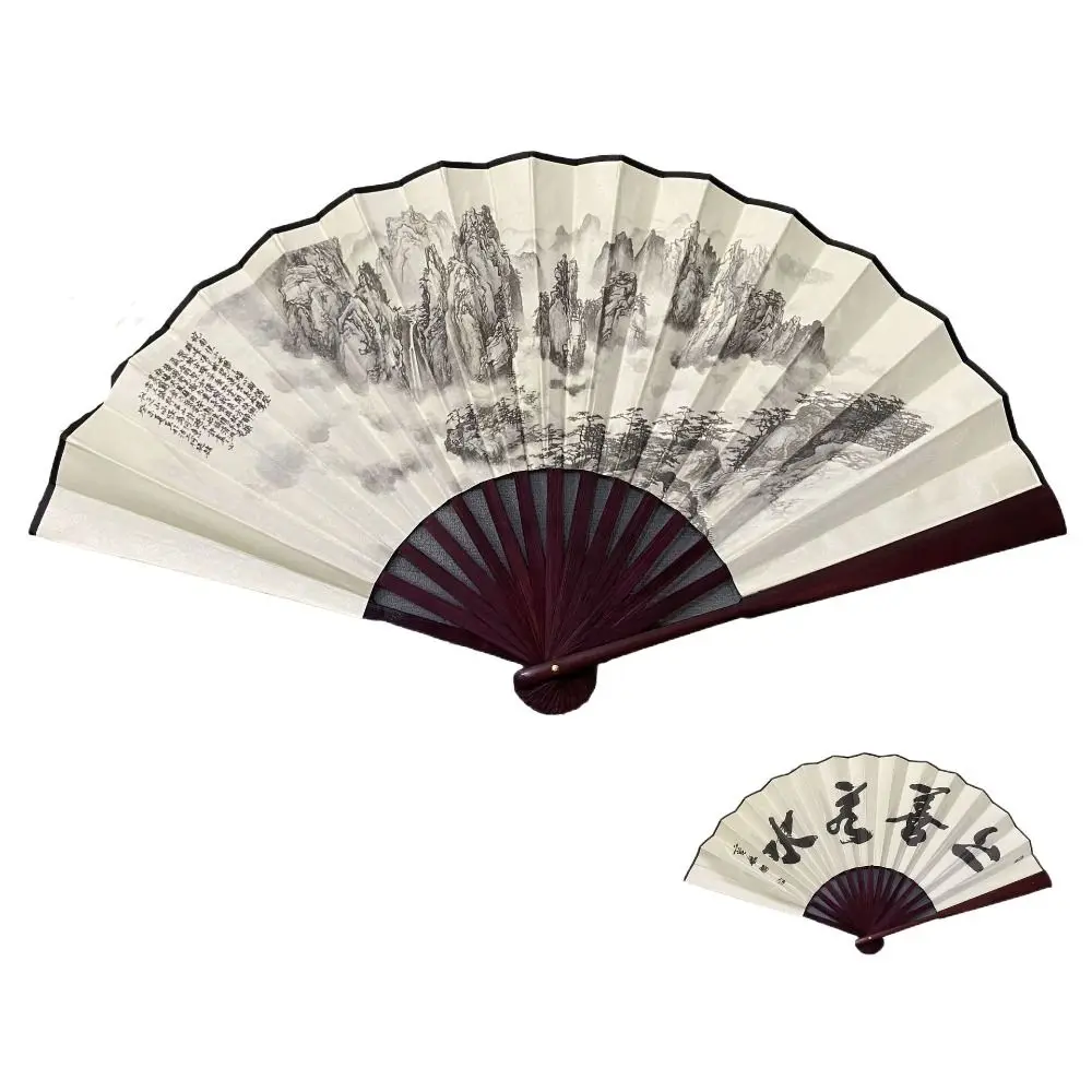 

Складной веер из шелка с бамбуковой ручкой