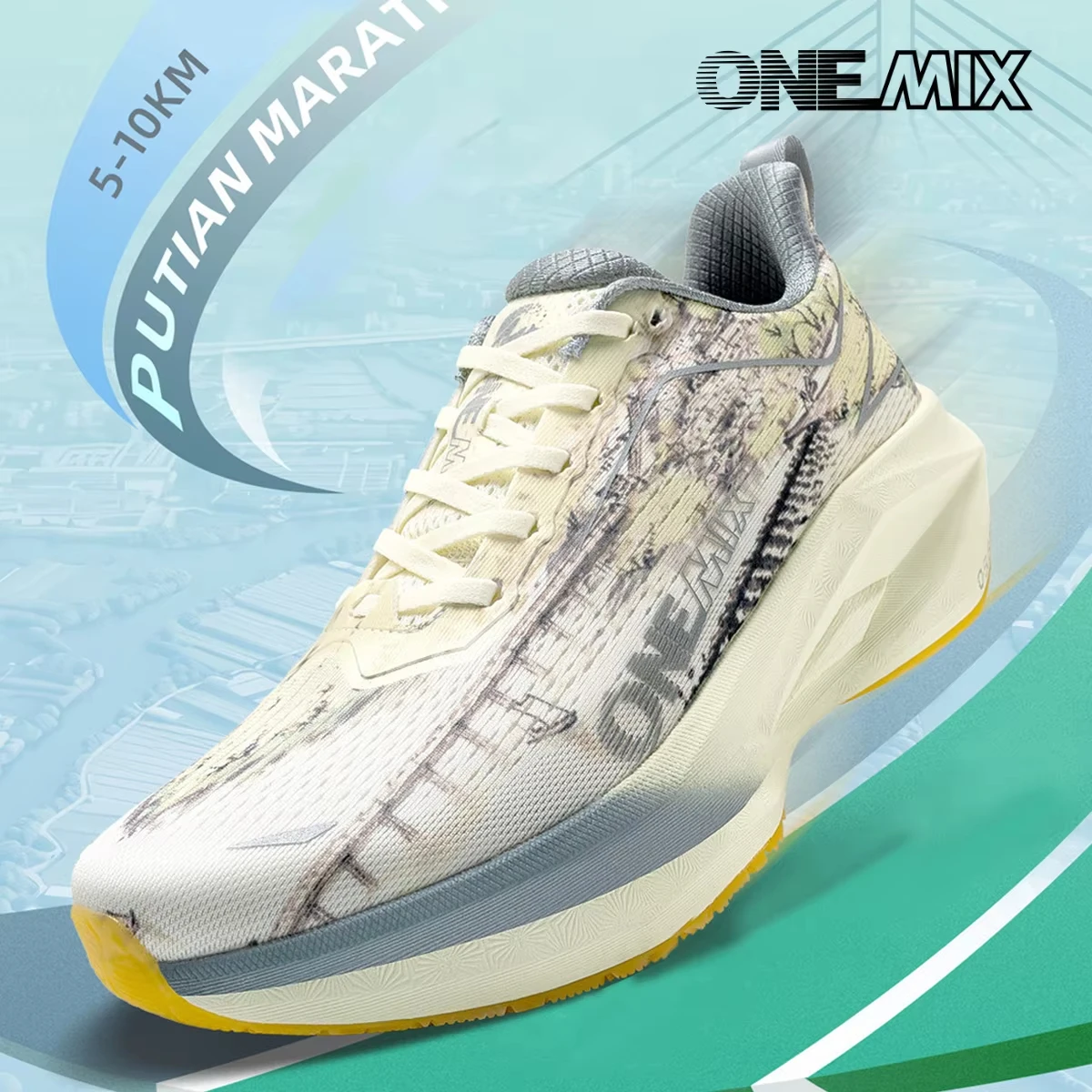 Фото Новые кроссовки ONEMIX для мужчин, сверхлегкие кроссовки для занятий спортом на открытом воздухе, противоскользящие износостойкие кроссовки для ходьбы №1