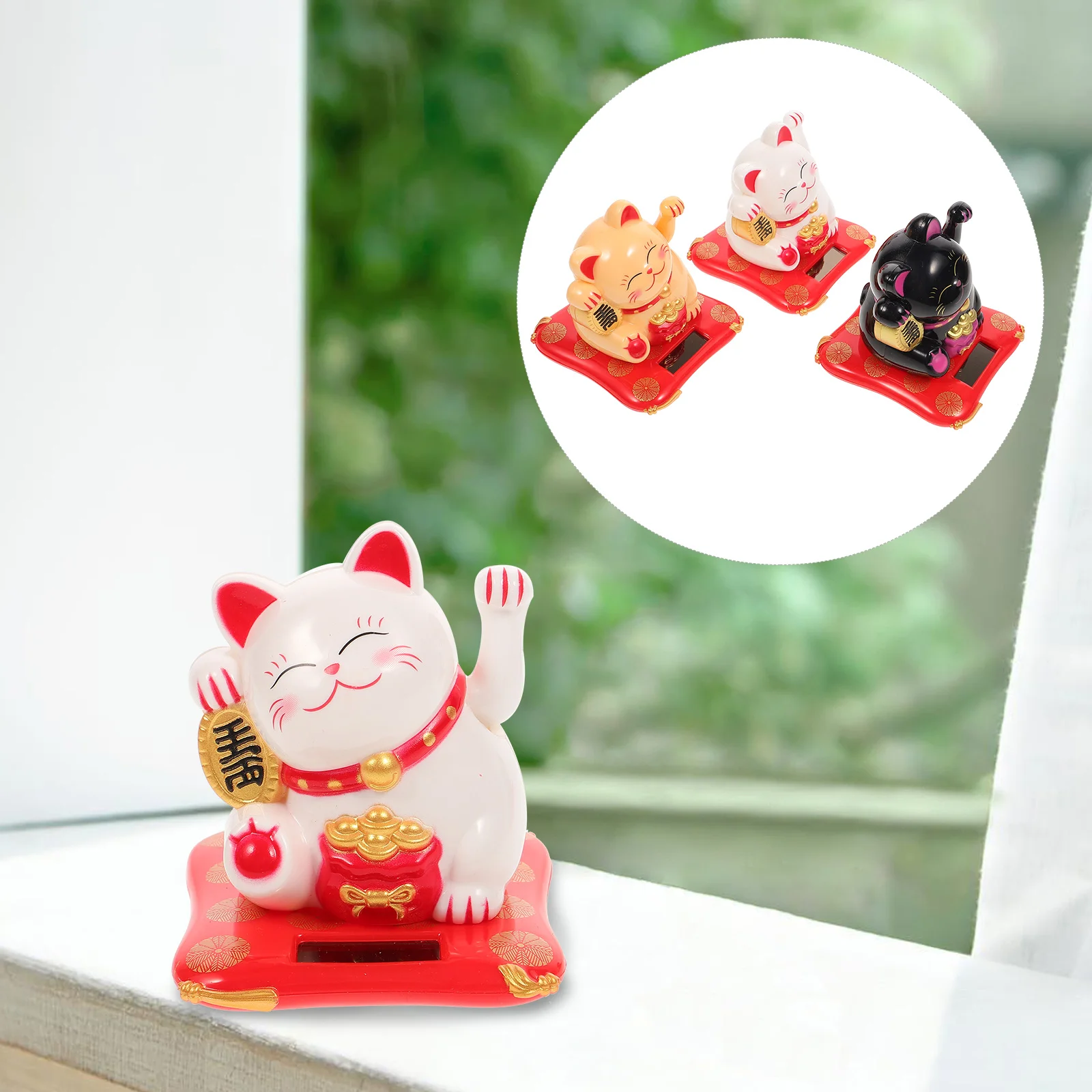 

Home Cat Decor Welcoming Home Decor Waving Cat Solar Powered Waving Cat Waving Cat Statue for Office Car Decor Home