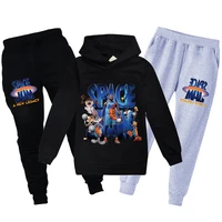 2022 space jam 2 cotton child tracksuit autumn cosplay costume sets children boys girls clothes kids hooded t shirtpants suits