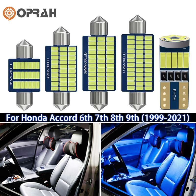 Oprah Canbus LED Interior Light For Honda Accord 7th 8th 9th 1999-2013 2014 2015 2016 2017 2018 2019 Trunk Lamp Car Accessories