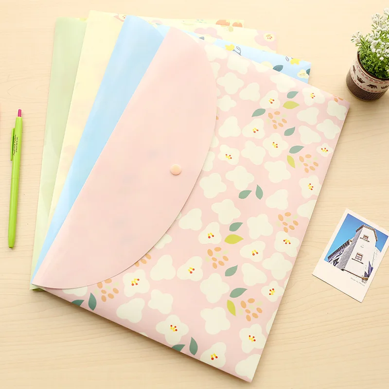

Cute A4 File Bag Learning Supplies Fragmented Transparent Data Bag Plastic File Bag