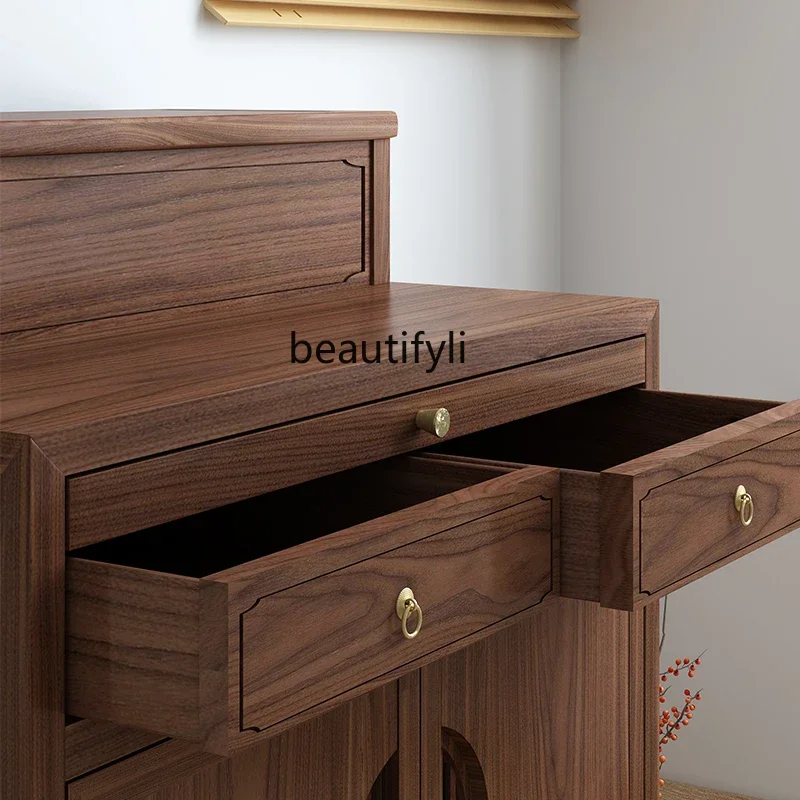 Храм Будды из цельного дерева новый алтарь в китайском стиле курильница стол для