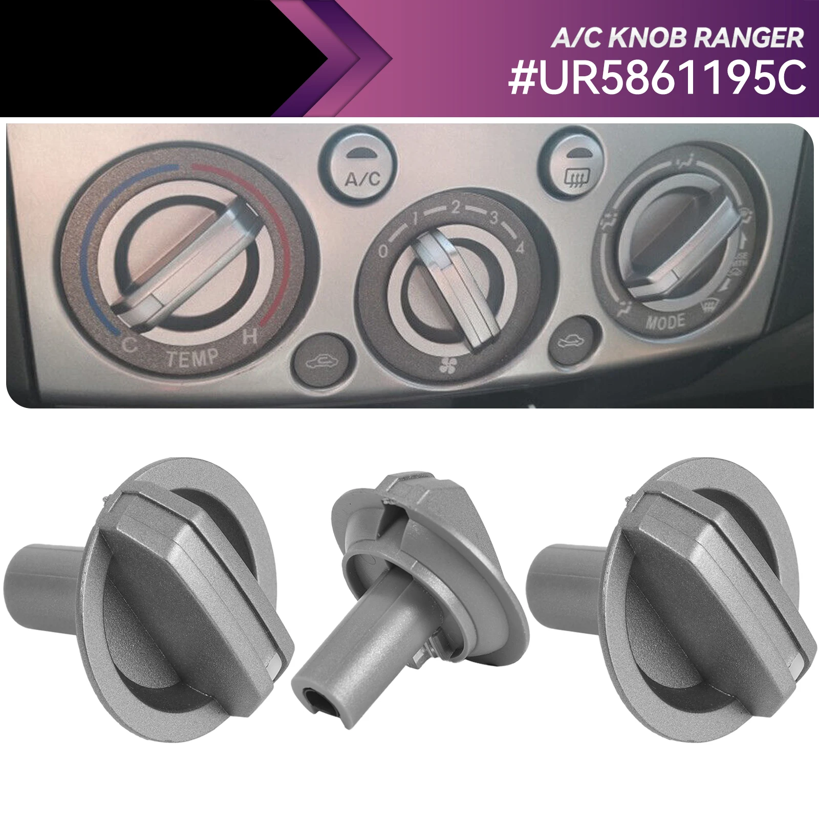 

3 шт. переключатель ручки управления автомобильным нагревателем переменного тока Ur5661195c Ur5861195c для Pj Ranger Pk Ranger Mazda Bt50 2006 2007 2008 2009 2010 2011