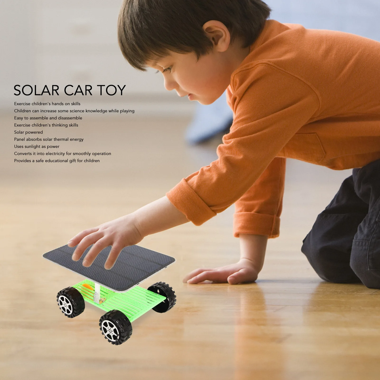 Kit de coche de energía Solar para niños, juguete de 5W y 5V, bricolaje, montaje de Panel Solar