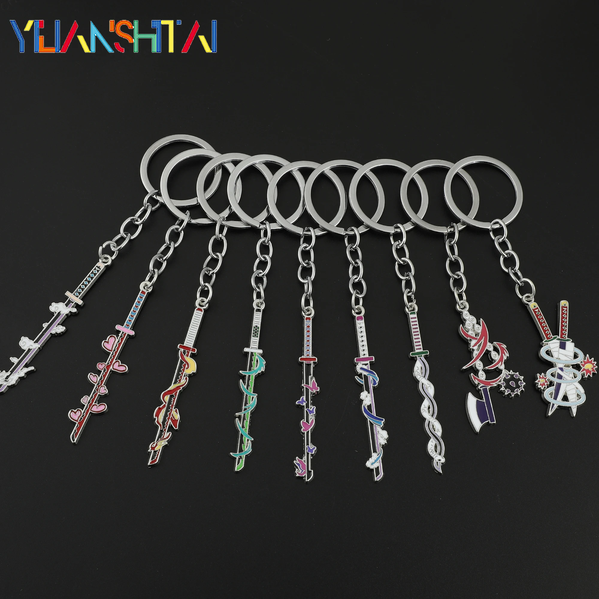 

Брелоки Kimetsu No Yaiba для косплея, подвески для ключей в мультяшном стиле аниме, детские ювелирные изделия, гаджеты для мужчин для убийц демонов