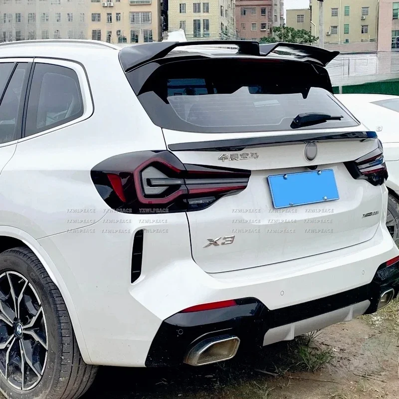 Фото MP Style для Bmw X3 G01 iX3 G08 X3M F97 30i 30d M40i 2017-2023 ABS Gloosy Черный задний багажник Средний багажник Спойлер Автомобильные аксессуары №3