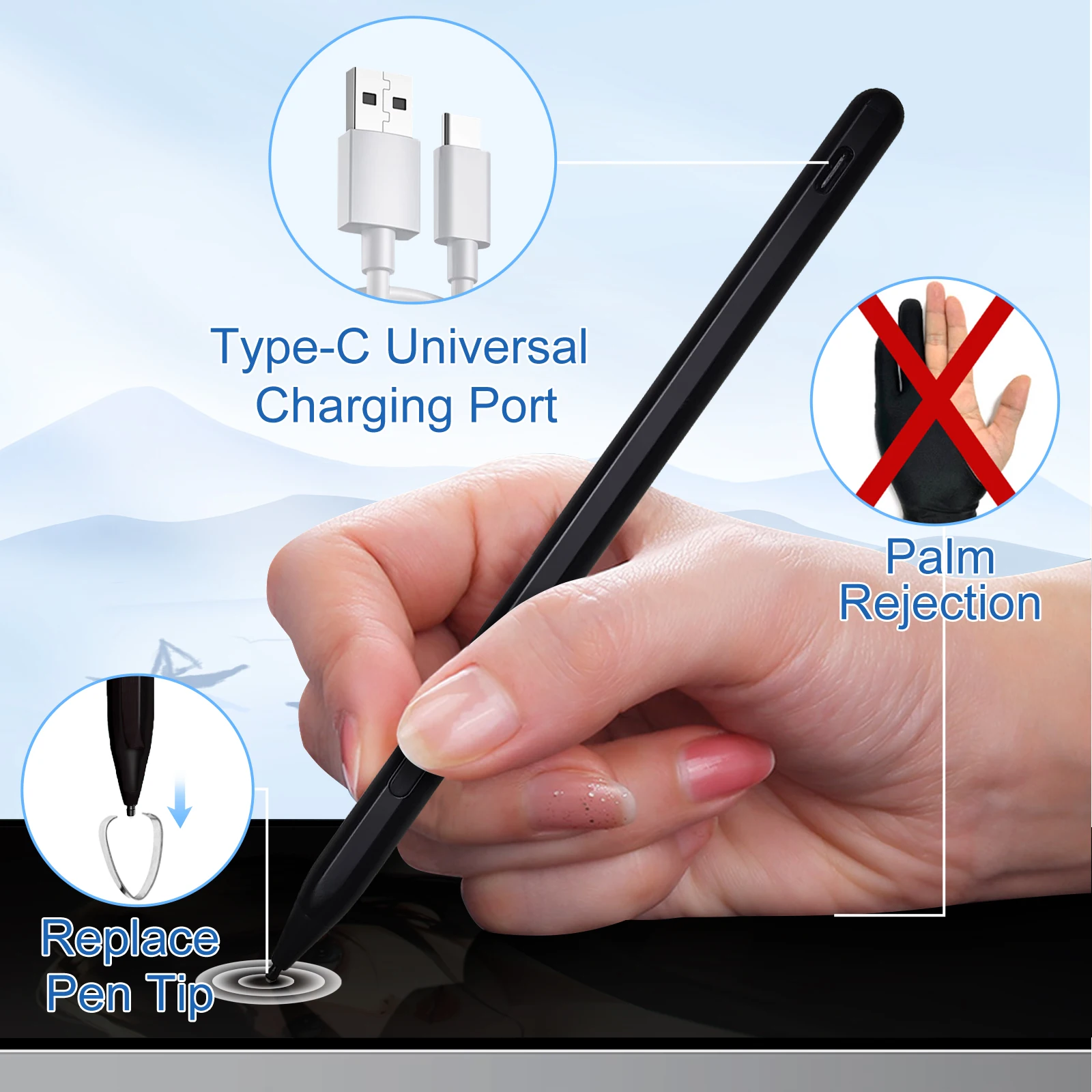 Стилус Chromebook Pen USI2.0 перезаряжаемый стилус 4096 чувствительный к давлению для