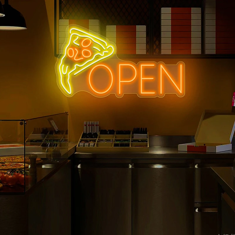 

Pizza Neon Sign Open Pizza Led Light Signs for Restaurant Kitchen Wall Decor Neon Artwrok Acrylic Customized Neon Night Lights