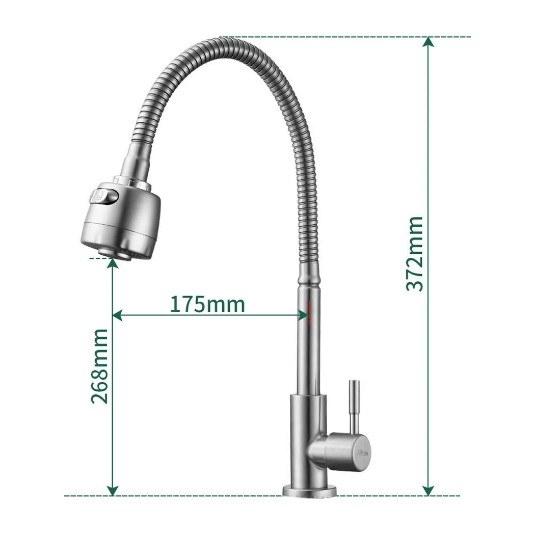 

Stainless Steel 360 Degree Rotating Single Tube Cold Water Faucet Kitchen Faucet Silver For Sink Wash Basin