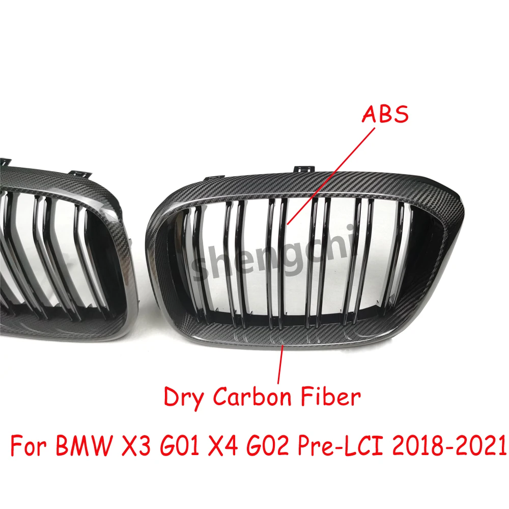 

Передняя решетка бампера из углеродного волокна G01 G02 Pre-Lci для BMW X3 X4 G01 G02 X3M F97 X4M F98, сменные гоночные грили 2018-2021