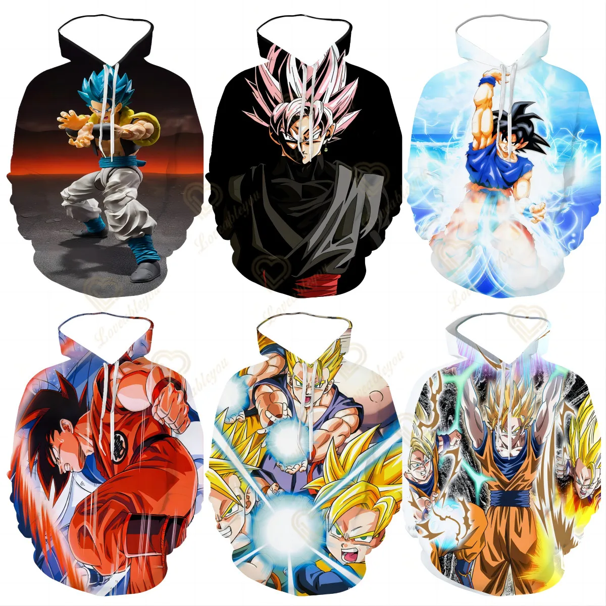 

New Dragon Ball Anime Print Hoodie Boys Fashion Hooded Clothes Children Cartoon Top for 4 6 8 10 Years Kids Birthday Wear