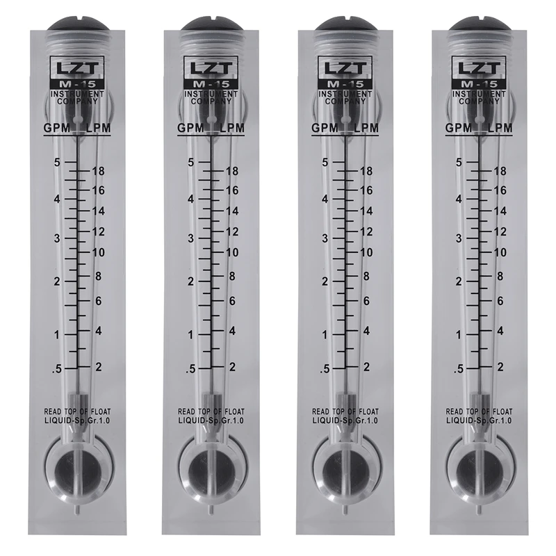 

4X 0.5-5 GPM 2-18 LPM Water Flow Panel Mount Type Flowmeter