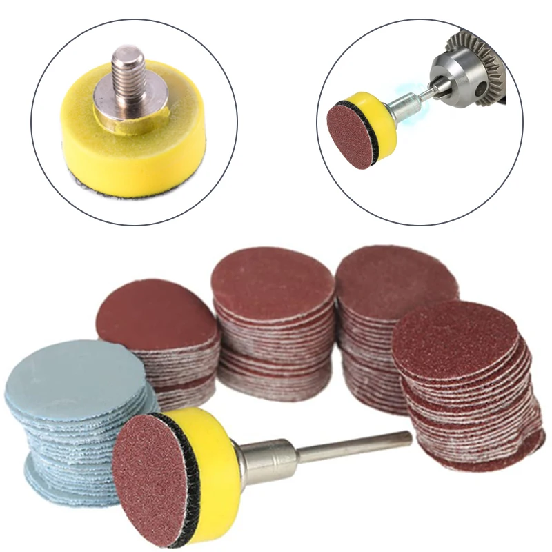 

100Pcs 100-3000 Grit 1inch 25mm Sanding Discs Pad Set With Knife Handle Polishing Rotary Internal Edges Abrasive Papers Tool