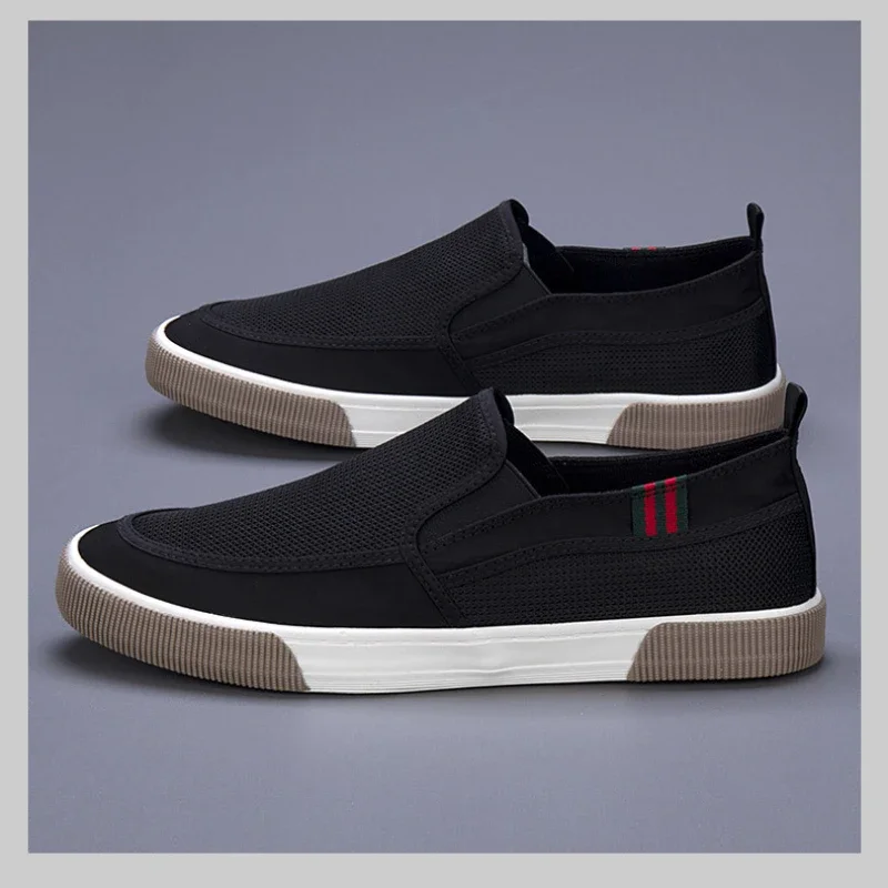 Лоферы Мужские без шнуровки дышащие мягкие запаха плоская подошва повседневная