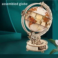 globe 3d three dimensional jigsaw puzzle handmade wooden building blocks assembly toy childrens birthday gift