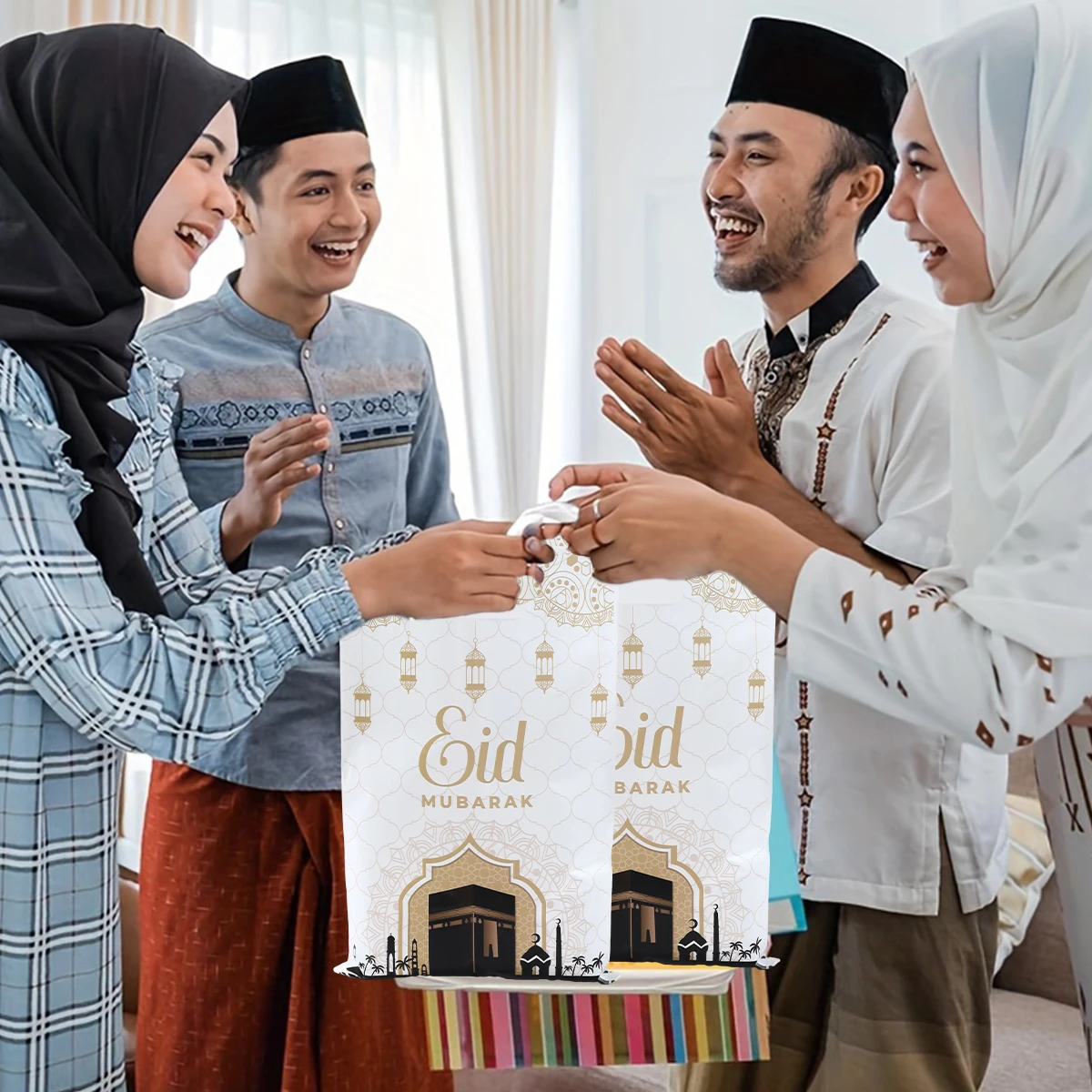2025 Ид Мубарак Сумки для конфет Рамадан Украшения Подарочные пакеты Упаковка