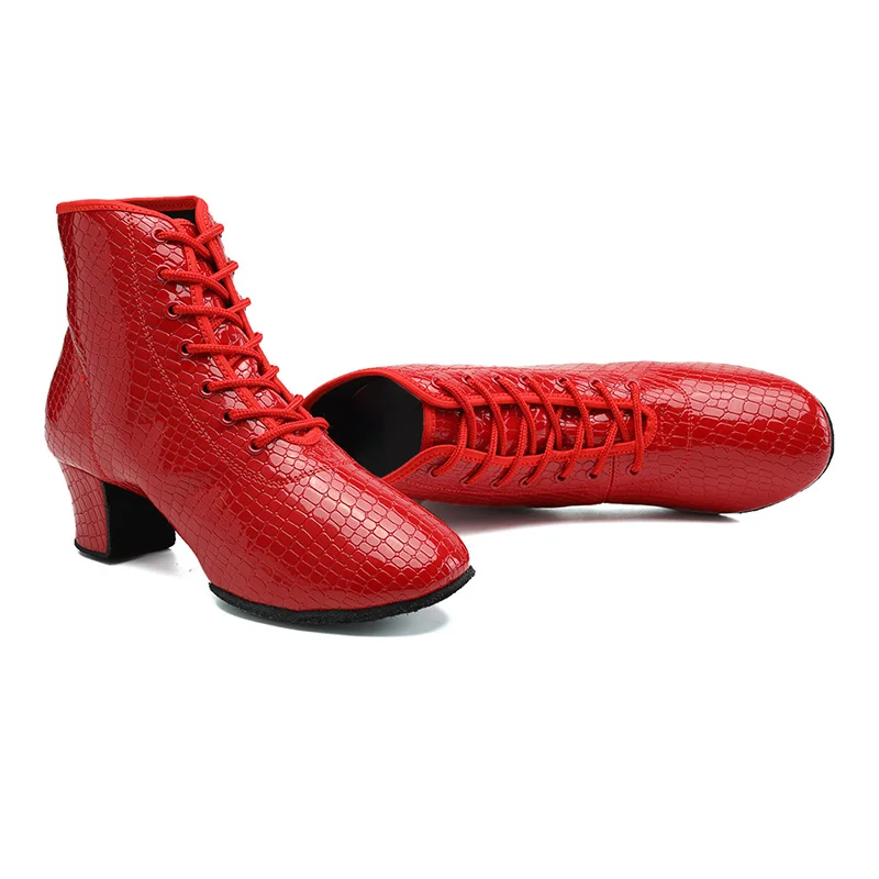 HROYL Dancing Shoes for Women  Latin Ballroom Dance Shoes High Top Stone-Pattern  Practice  Salsa Fitness Performance Dance Shoe
