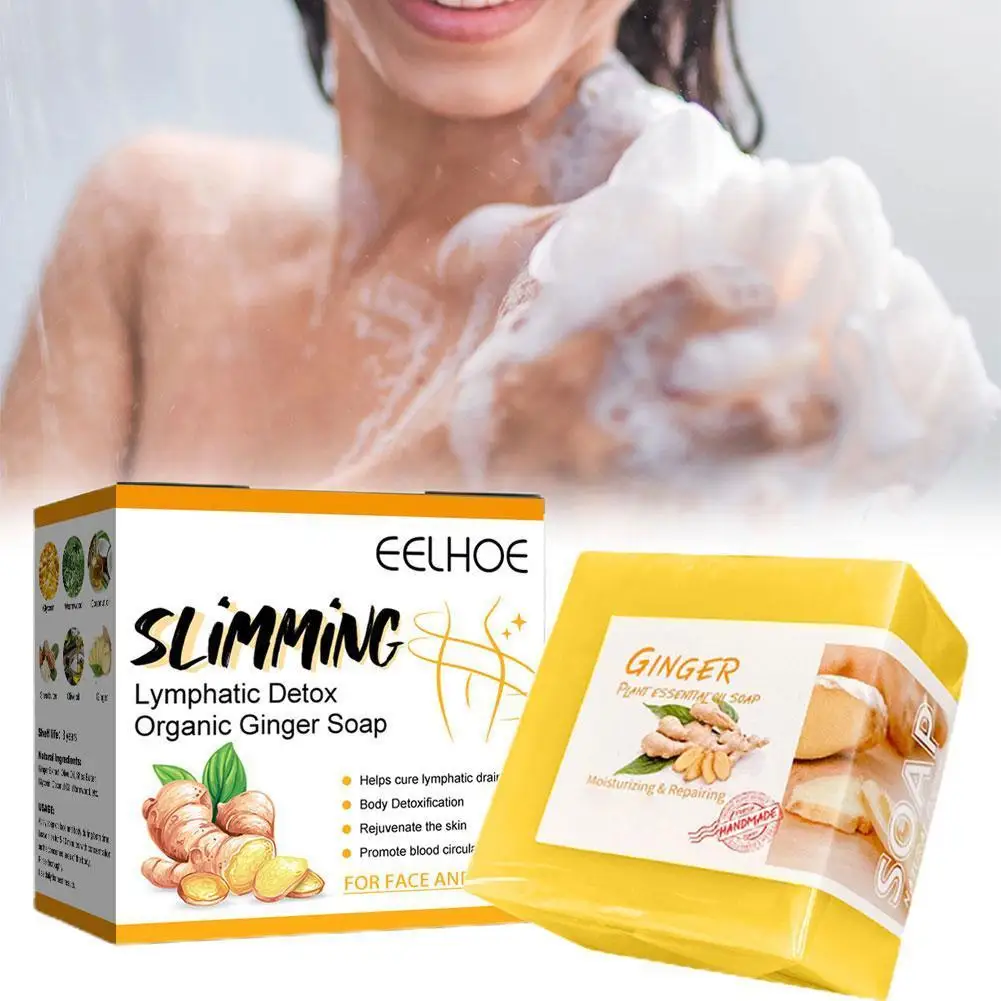 

Turmeric Soap Face Cleansing Anti Acne Skin Brighten Remove Pimples Dark Spot Lightening Handmade Ginger Essential Oil Body Bath