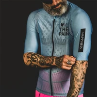 love the pain men short sleeve cycling jersey shirt mtb breathable quick dry jersey summer triathlon top maillot ciclismo hombre