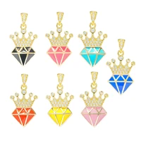 2pcs diamond heart diamond earth charm for diy jewelry making necklace pendant jewelry accessories