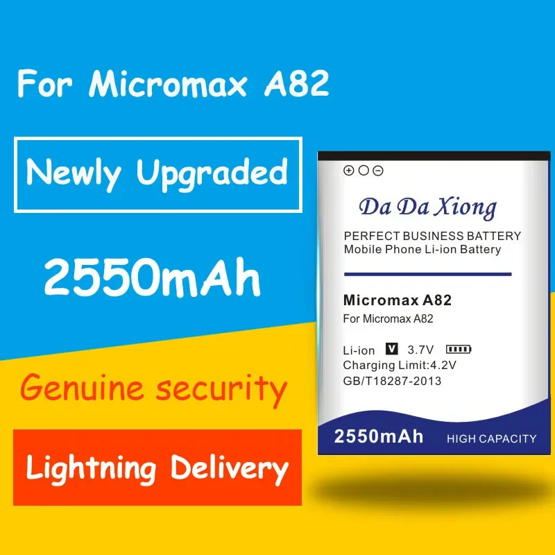 Аккумулятор для мобильного телефона подлинная безопасность Micromax A82 2550 мАч 3 7 В 6 66