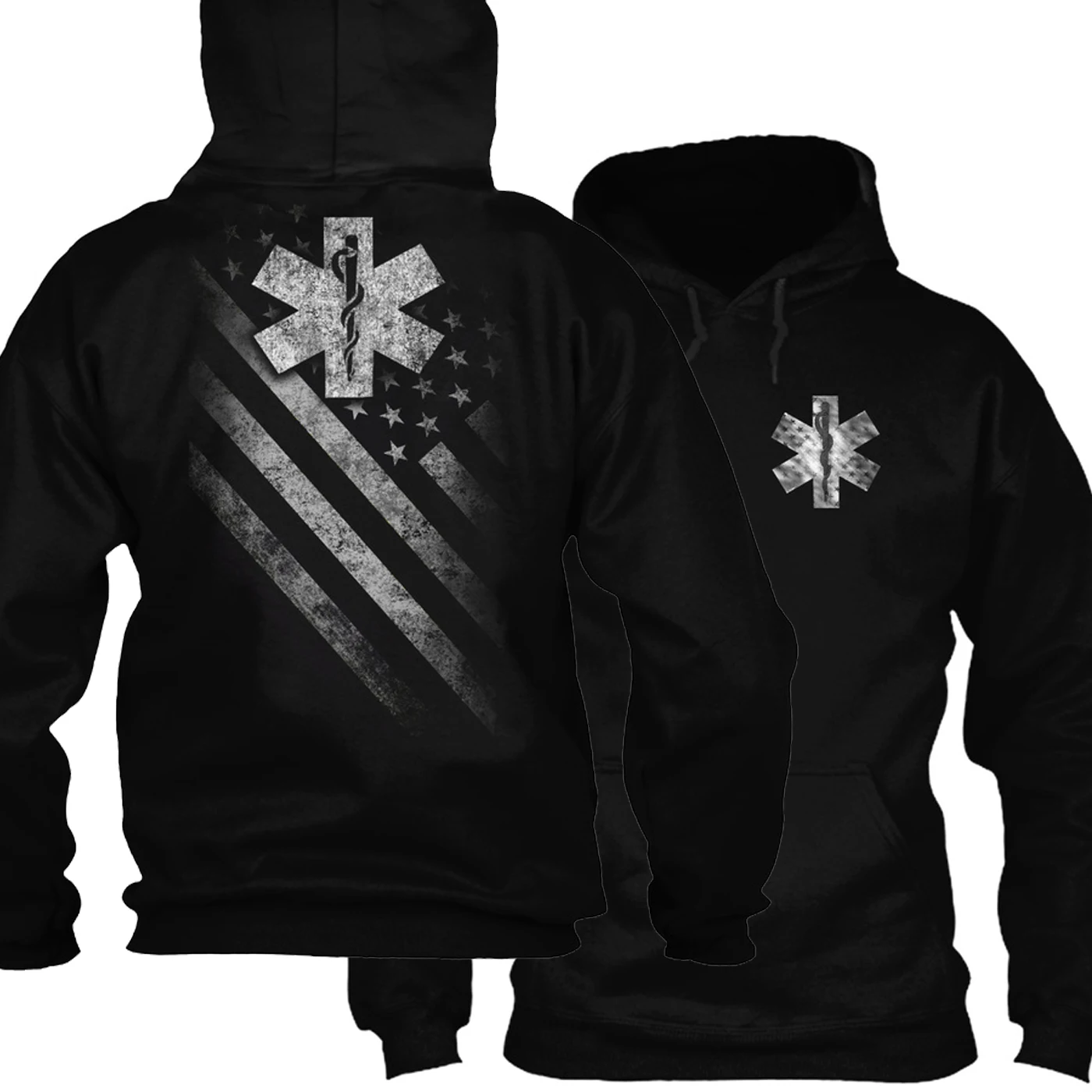 

Hot Sale American Flag Star of Life Medical Symbol Paramedic Pullover Hoodie New 100% Cotton Comfortable Casual Mens Sweatshirt