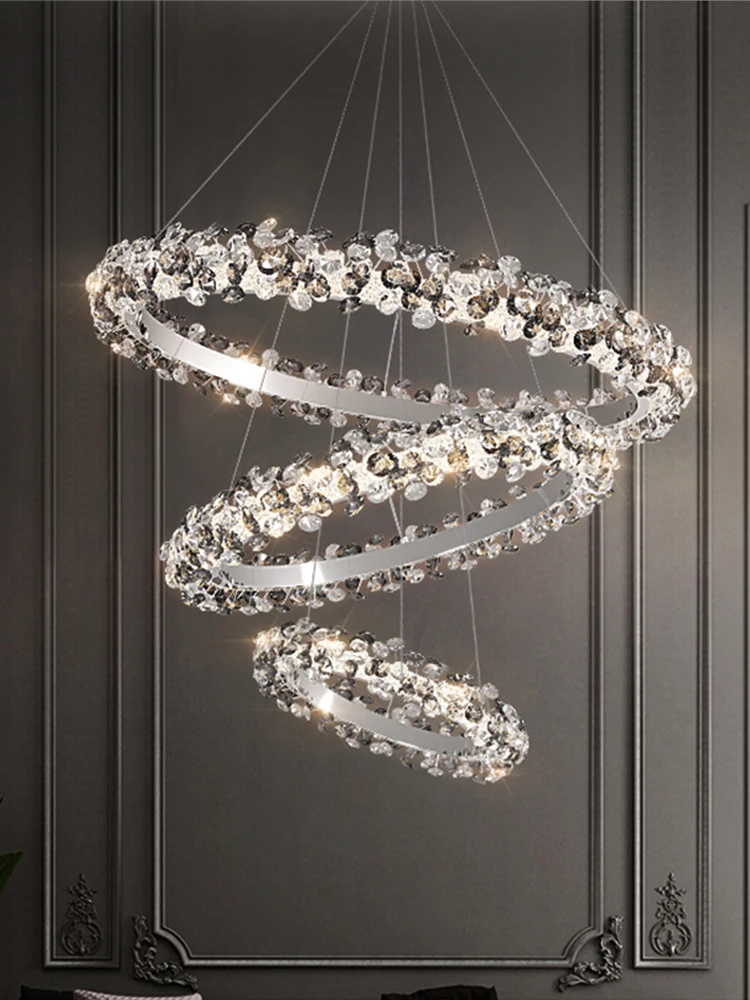 

Modern LED Sun Flower Crystal Ceiling Chandeliers Ring Living Dining Room Pendent Lamp Home Decor Hanging Light Luster Fixtures