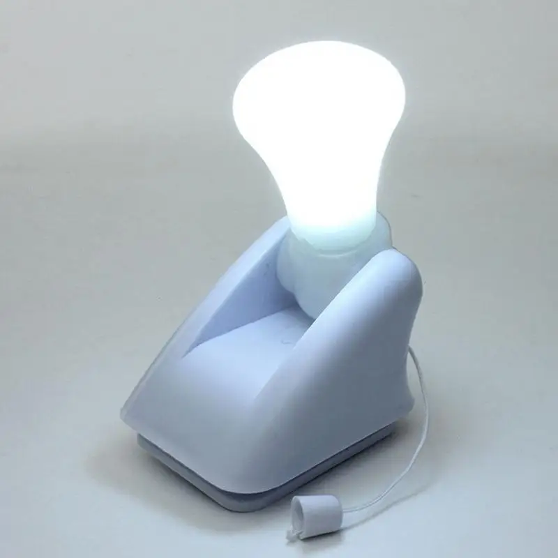 

3 Led Night Light Bulb Stick Up Battery Operated Portable Night Handy Cabinet Closet Lamp Lights On/off Pull Cord Free Shipping