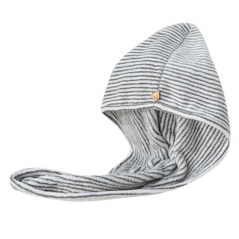 

YYSD полотенце для волос из бамбукового угля, оберточная микрофибра, Быстросохнущий тюрбан с пуговицами, впитывающая, не скатывается, шапка д...