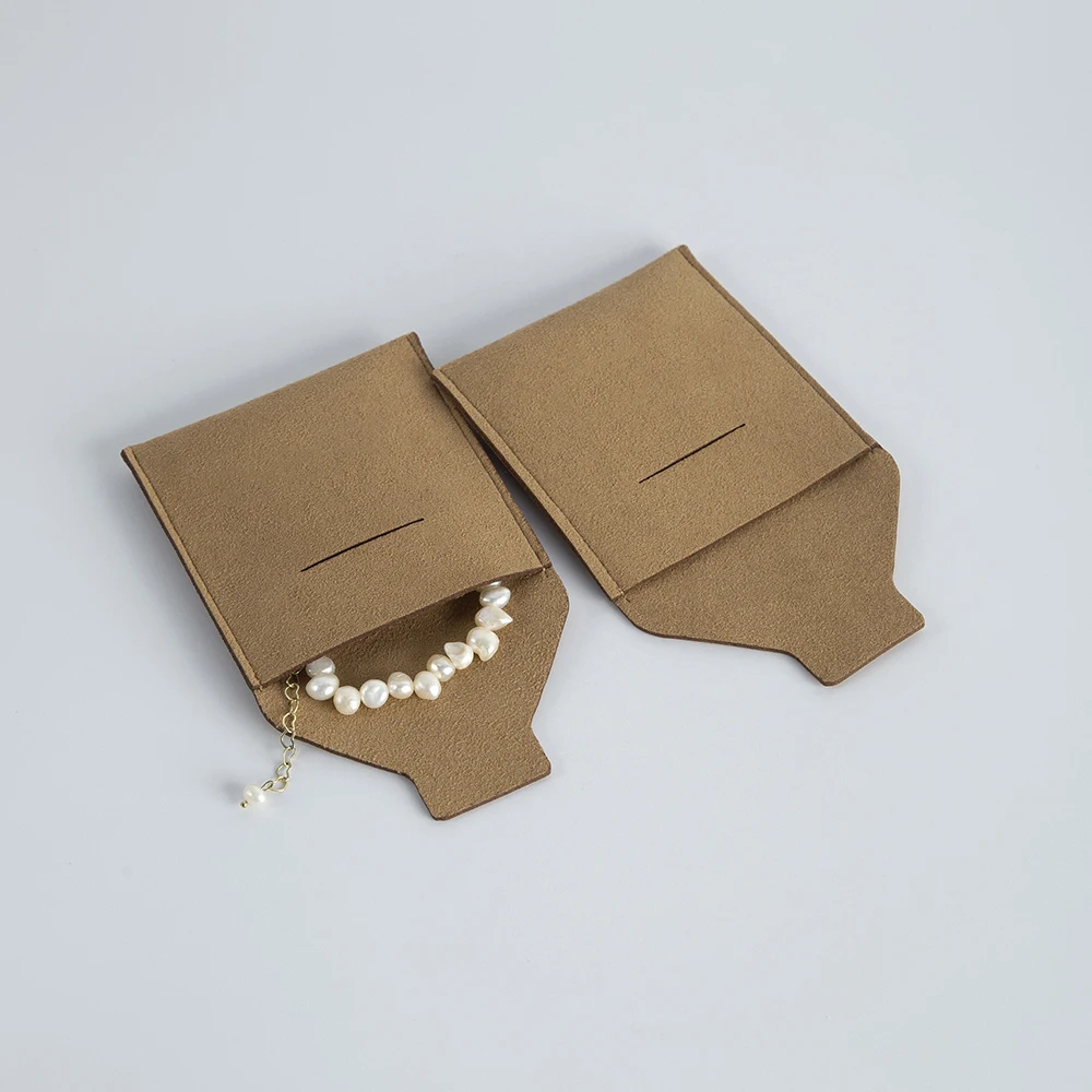 100-Pack Bulk Microfiber Envelope Flap Jewelry Bag Suede Gift Pouches Small 5.5x5.5cm Earring Necklace Ring Packaging Organizer
