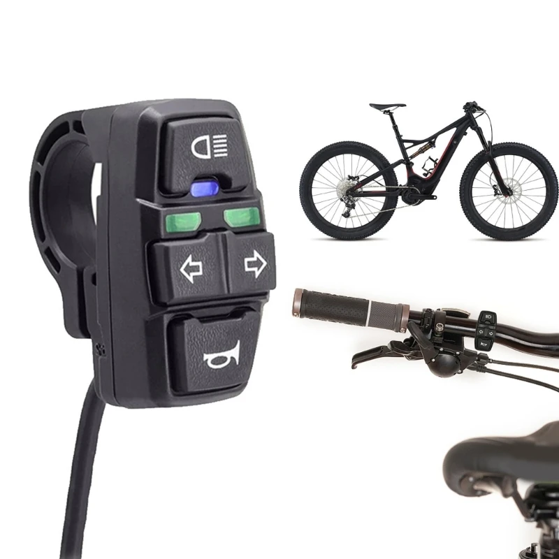 

Electric Bike 3 in 1 Horn Light Turn Signal Switches Universal Motorcycles Head Light Turn Control Switches Easy Install