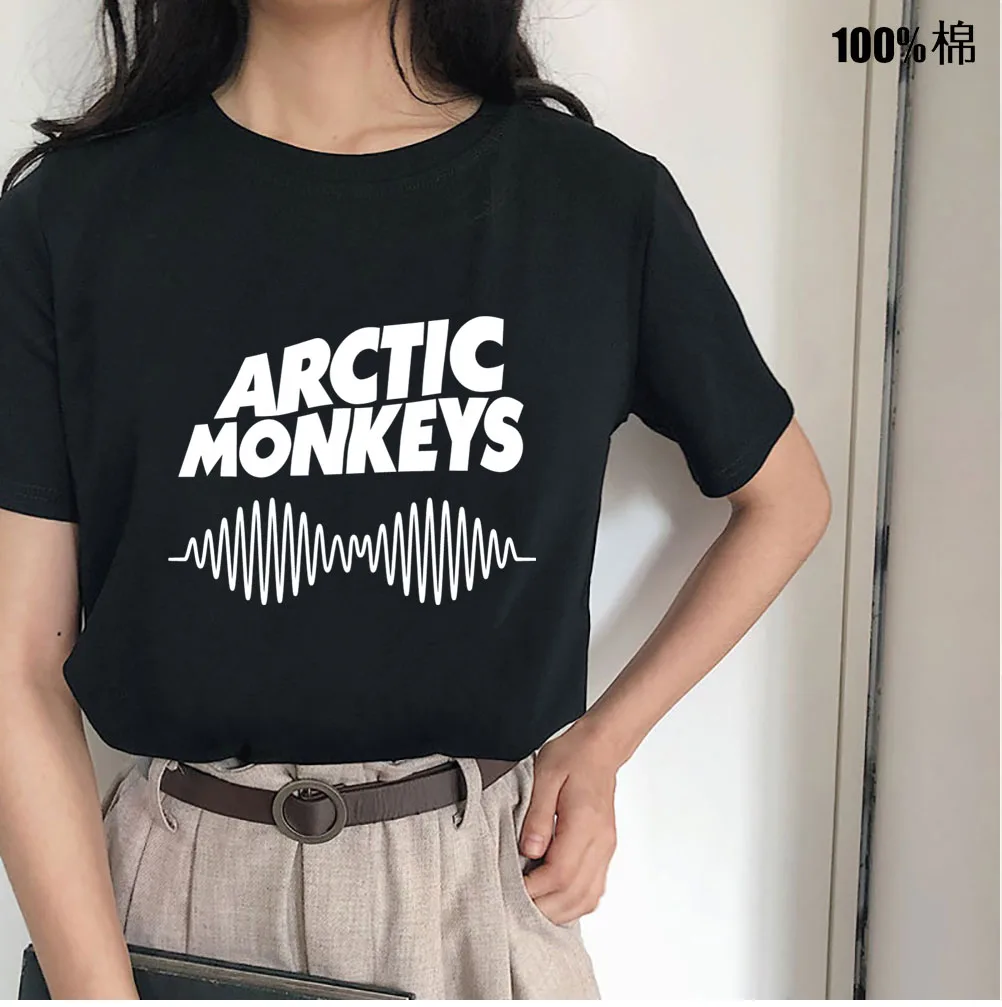 ARCTIC MONKEYS звуковая волна футболка с принтом женская коротким рукавом и круглым