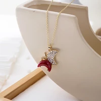 european and american fashion long tassel necklace star and moon shape micro inlaid zircon small fresh personality girl necklace