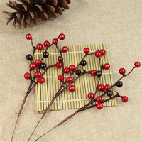 supplies christmas tree decoration party decor wedding artificial pine cone red berry bouquet flower branch bubble