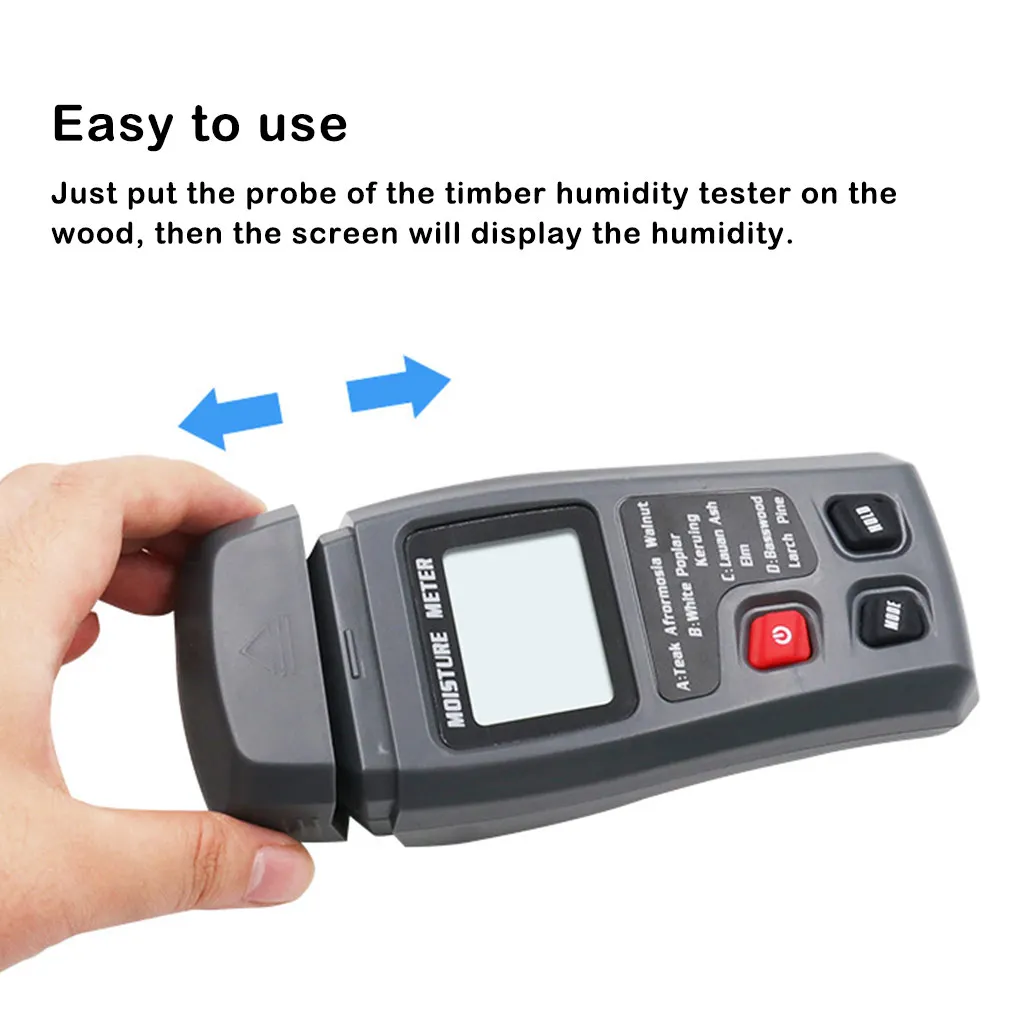 

Digital Display Wood Moisture Meter Log Hygrometer Timber Damp Detector Accurate Humidity Tester Automatic Power off