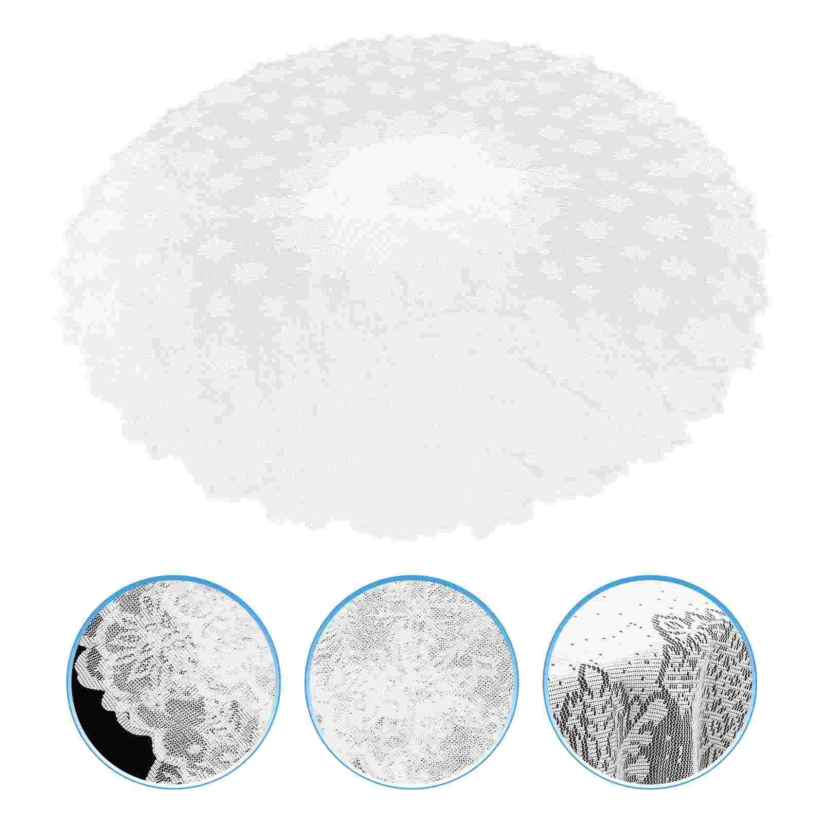 

Tablecloth Table Christmas Cover Lace Snowflake Fireplace White Round Runner Wedding Floral Decorations Ornaments Party Year
