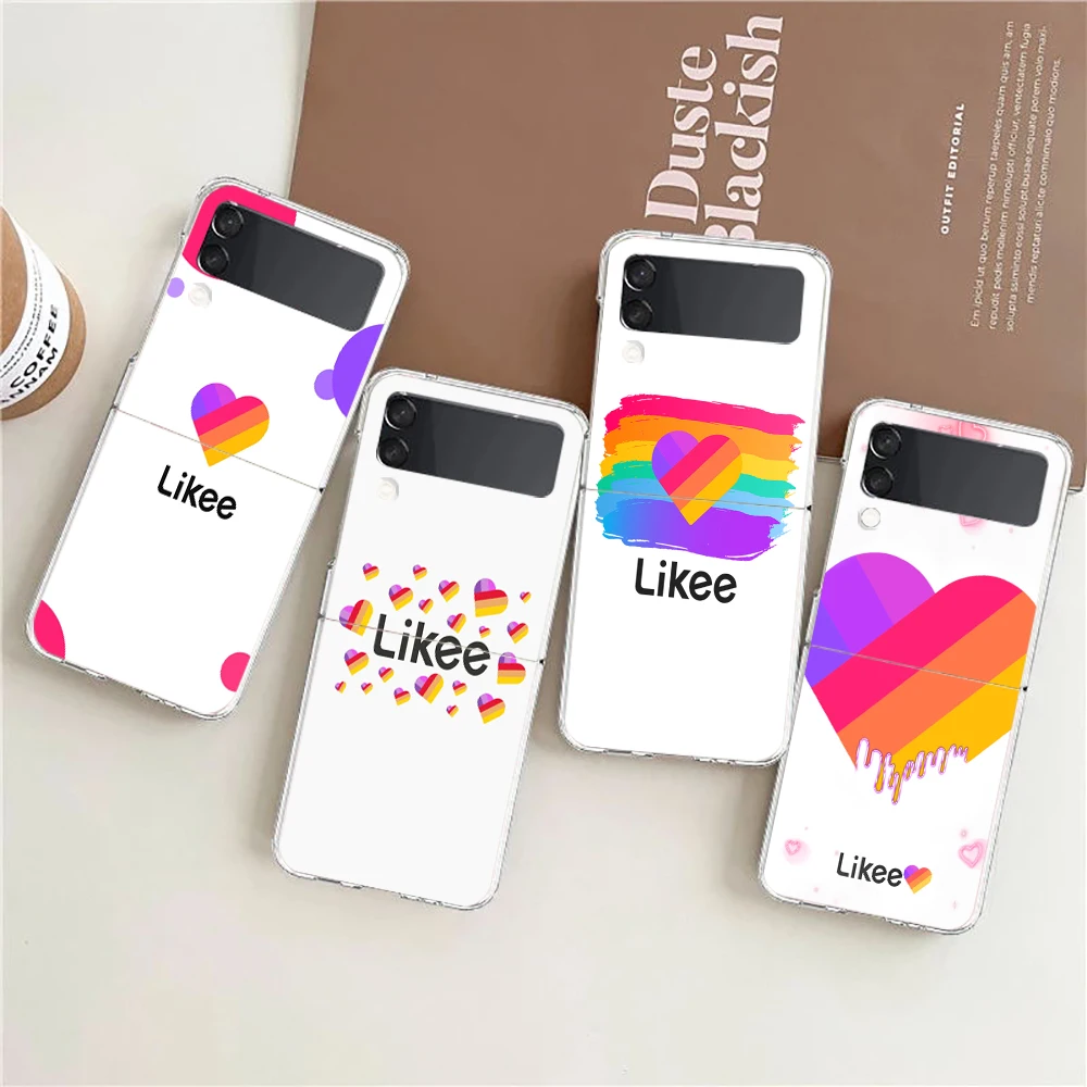 

Likee Funny Cat Bear Love For Samsung Galaxy Z flip 4 Transparent Phone Cover For Galaxy Z Flip 3 Case Shockproof Hard PC Shell