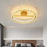 petal crystal led ceiling lights nordic creative master bedroom study lamp net red warm room flower ceiling lamps 85 265v