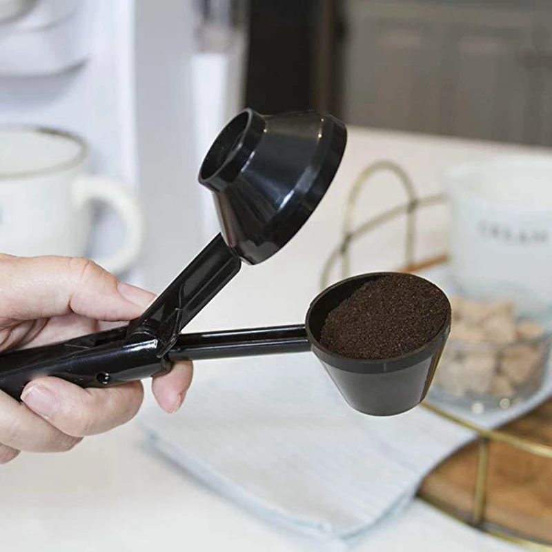 

2 Pcs Coffee Scoop And Funnel For Single-Serve Refillable Capsule 2 Tablespoon Portioned 2 In1 Coffee Scoopers Spoon Reusable