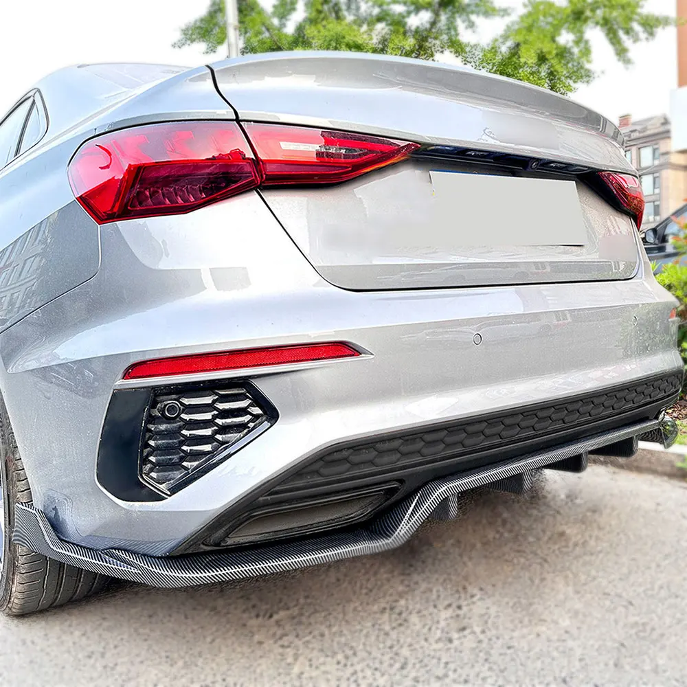 Для AUDI A3 8Y Sline Sedan задний бампер диффузор для губ Winglet Splitter Spoiler PP карбоновый вид
