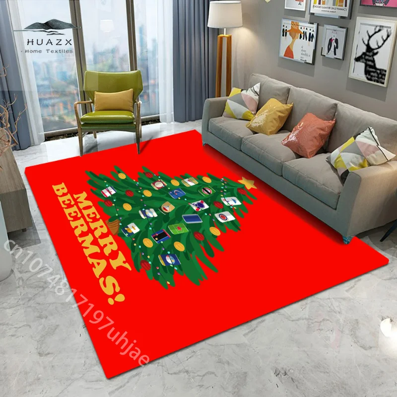 

Merry Christmas Carpet for Floor Big Area Living Room Sofa Bedroom Rug Soft Flannel Doormat Non-slip Mat Art Aesthetics Decor