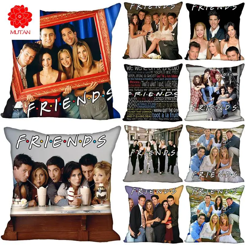 

Друзья, ТВ, Лидер продаж, Наволочка на подушку, Высококачественная атласная ткань, искусственный чехол, декоративная наволочка, Прямая пост...