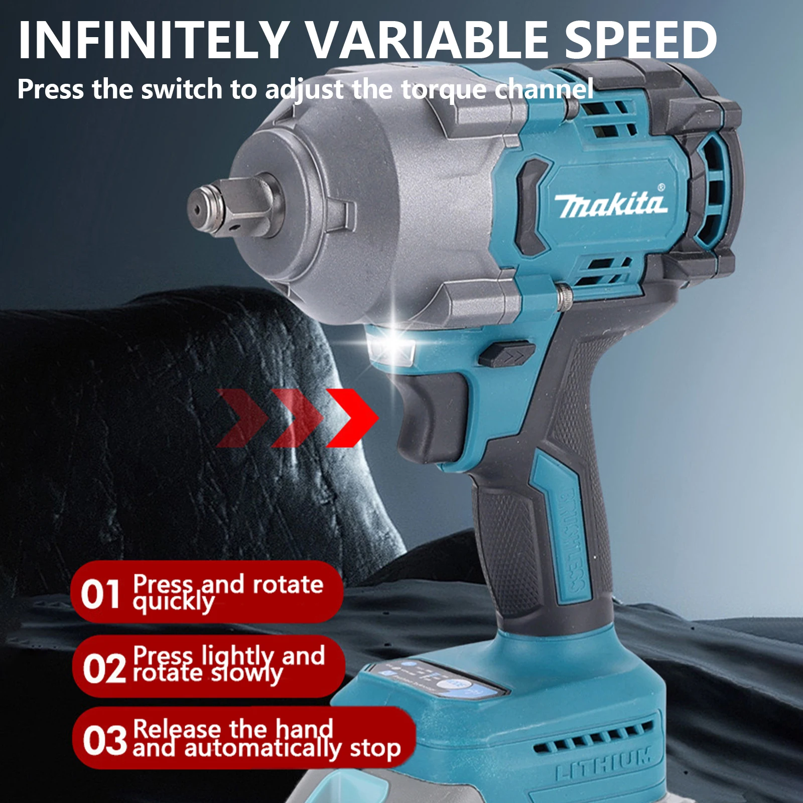 Беспроводной ударный гайковерт XMSJ для Makita 18В 1000 Нм