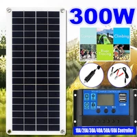 300w solar panel kit complete 12v usb with 10 60a controller solar cells for car yacht rv boat moblie phone battery charger