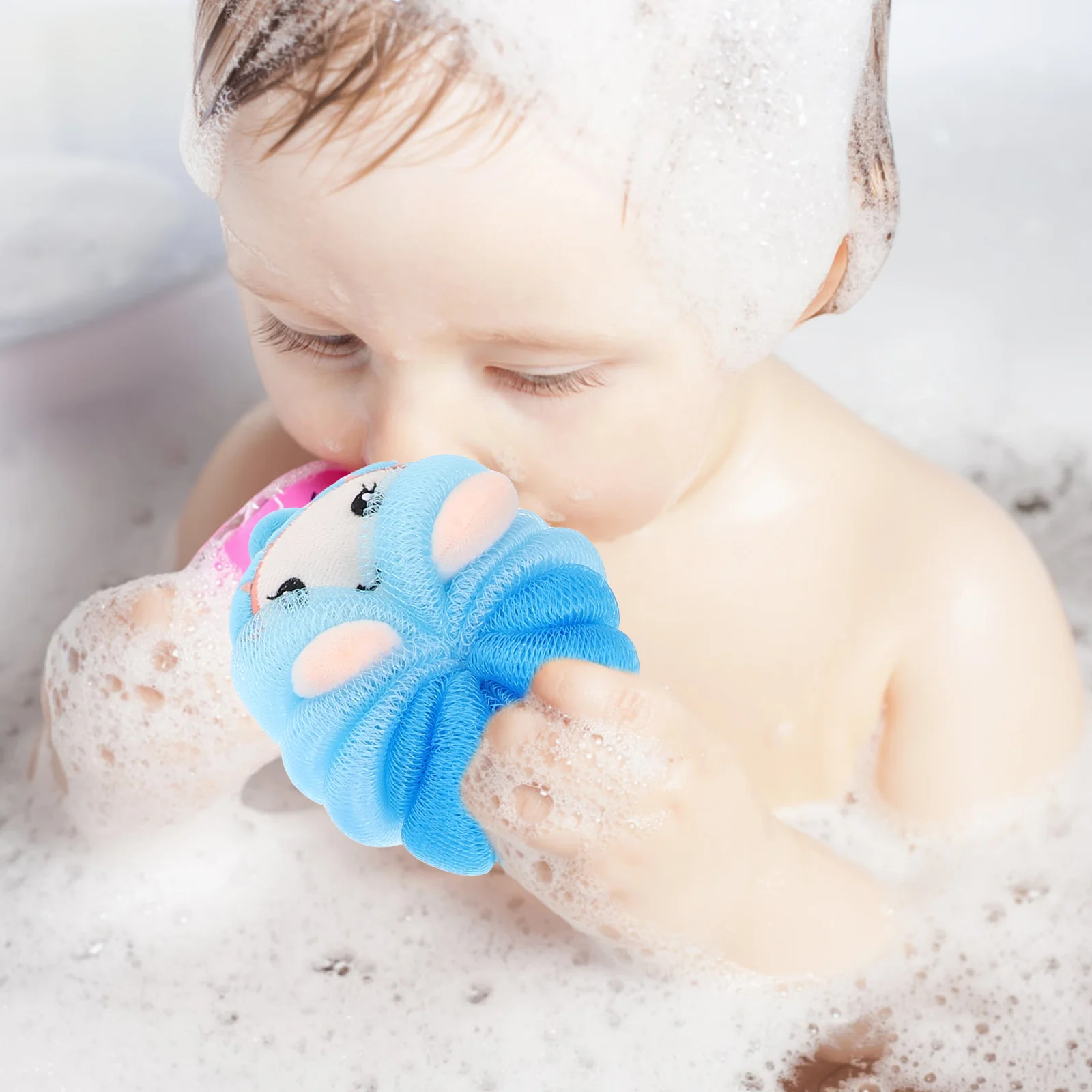 4 шт. мягкие детские шарики для ванны скруббер купания сетчатый пуф или