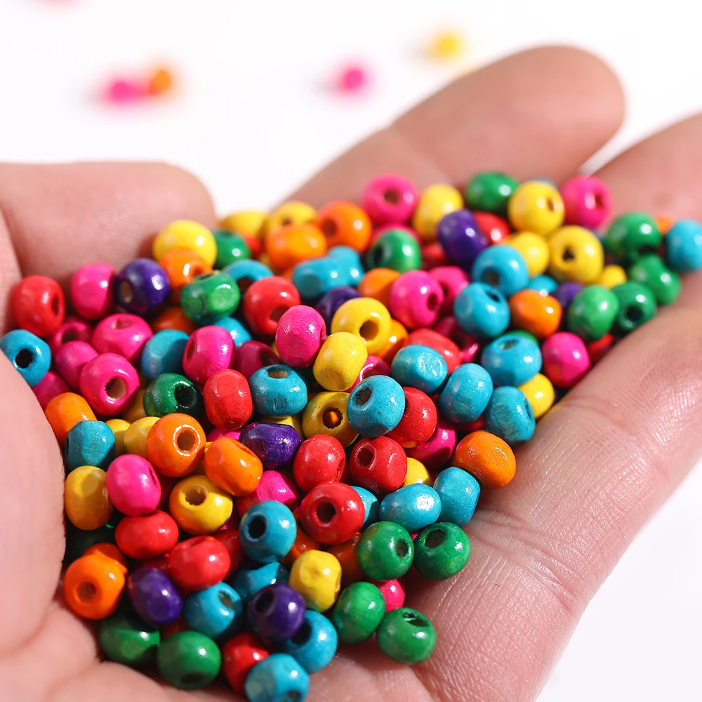 

Круглые деревянные бусины разных цветов, 50-200 шт./лот, 6 мм, натуральные бусины россыпью с отверстием для изготовления ювелирных изделий, брас...