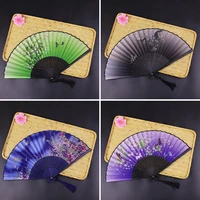 1pc new bamboo antique folding fan chinese style silk fan summer female dance fan portable fan hand fan durable household